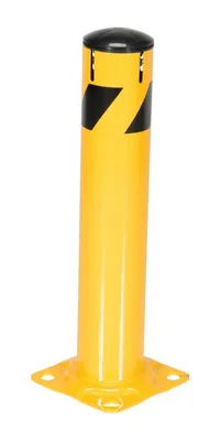 Vestil BOL-JK-24-4.5 steel pipe bollard with chain slot shown from an alternate angle