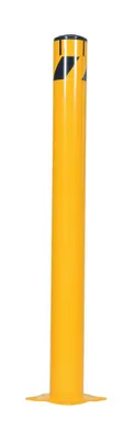 Vestil BOL-JK-48-4.5 steel pipe bollard with chain slot shown from an alternate angle