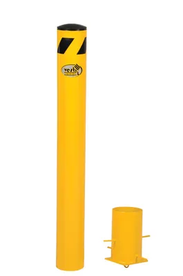 Vestil Steel Removable Pipe Safety Bollard 72 In x 5-1/2 In Yellow