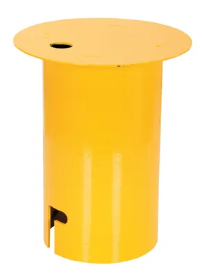 Vestil Steel Removable Bollard Sleeve Cover 8 In. x 8 In. x 9-13/16 In. Yellow