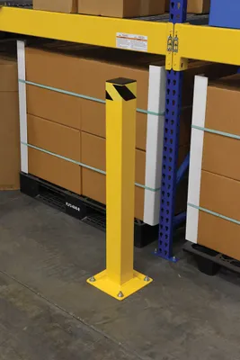 Vestil BOL-SQ-42-4 square steel bollard shown from an alternate angle