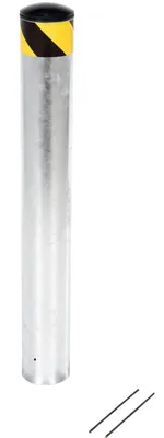 Vestil Galvanized Steel Pour In Place Bollard 24 In. x 4-1/2 In. Gray
