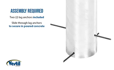 Vestil BOLPP-48-6.5-HDG pour in place bollard feature highlights