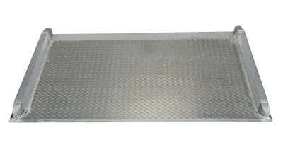 Vestil BTA-10006048 aluminum truck dockboards (welded aluminum curbs) shown from an alternate angle