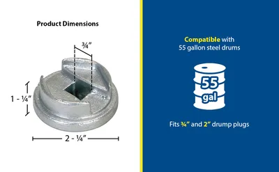 Vestil BUNG-S drum bung socket feature highlights