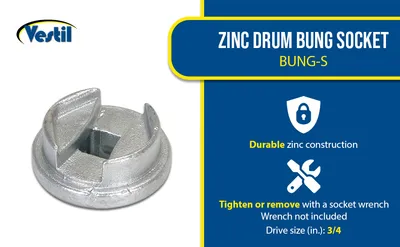 Vestil BUNG-S drum bung socket feature highlights