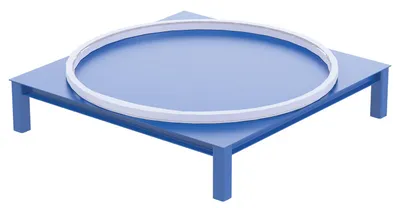 Vestil CA-BASE-60-12 steel manual carousel shown from an alternate angle