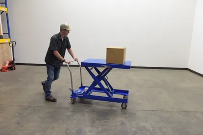 Vestil CART-1000-2040-FP hydraulic elevating cart shown from an alternate angle