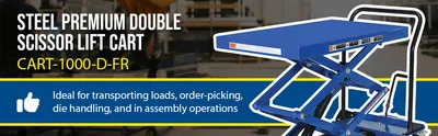 Vestil CART-1000-D-FR premium scissor lift cart feature highlights