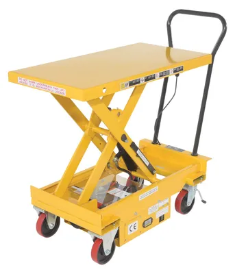 Vestil CART-1000-DC dc powered hydraulic elevating cart shown from an alternate angle