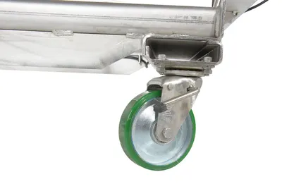 Vestil CART-1000-LD-DC-SS stainless steel scissor cart shown from an alternate angle