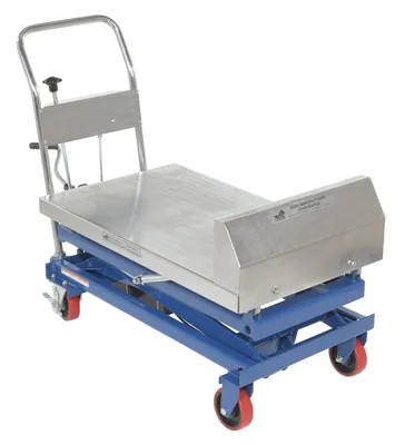 Vestil CART-1000-LT lift & tilt carts with sequence select shown from an alternate angle