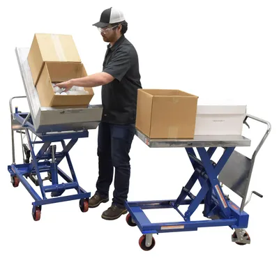 Vestil CART-1000-LT lift & tilt carts with sequence select shown from an alternate angle