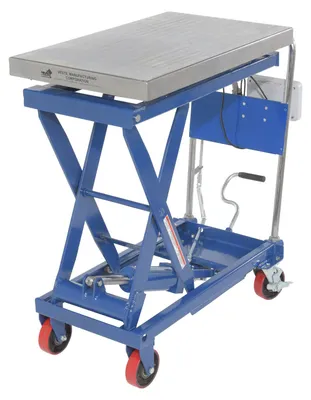 Vestil CART-1000-SCL scissor carts with built-in scale shown from an alternate angle