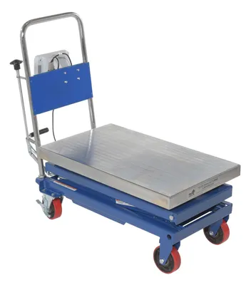 Vestil CART-1000-SCL scissor carts with built-in scale shown from an alternate angle