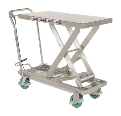 Vestil CART-1000-SS2 stainless steel scissor cart shown from an alternate angle