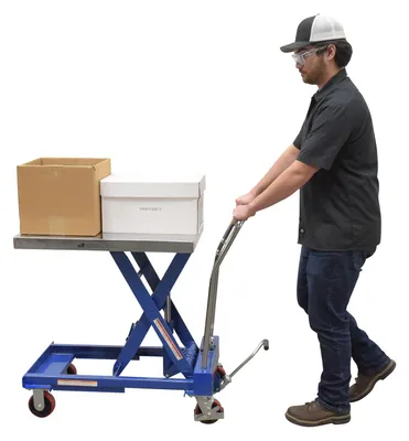 Vestil CART-1000-TS hydraulic elevating cart shown from an alternate angle