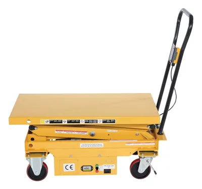 Vestil CART-1000D-DC dc powered hydraulic elevating cart shown from an alternate angle