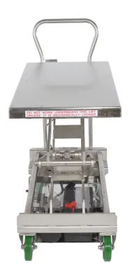 Vestil CART-1000D-DC-SS stainless steel scissor cart shown from an alternate angle