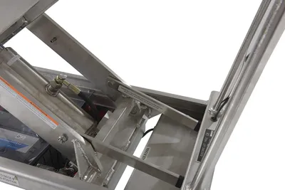 Vestil CART-1000D-DC-SS stainless steel scissor cart shown from an alternate angle