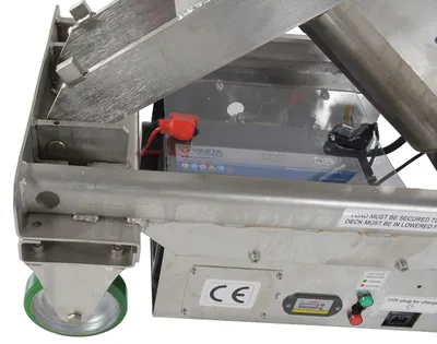 Vestil CART-1000D-DC-SS stainless steel scissor cart shown from an alternate angle