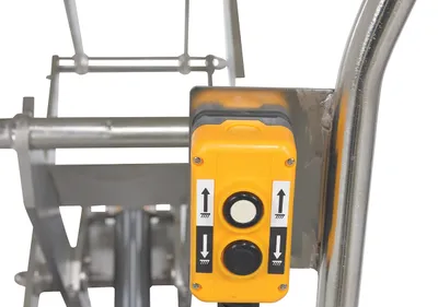 Vestil CART-1000D-DC-SS stainless steel scissor cart shown from an alternate angle