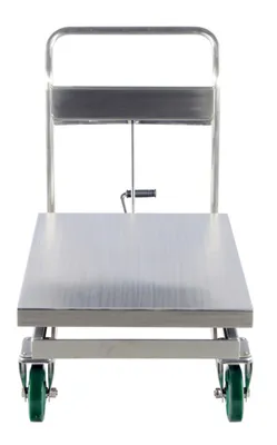 Vestil CART-1100-SS stainless steel scissor cart shown from an alternate angle