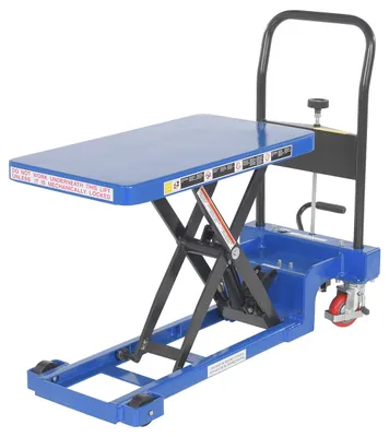 Vestil CART-200-LP-AS low profile scissor cart w auto-shift shown from an alternate angle