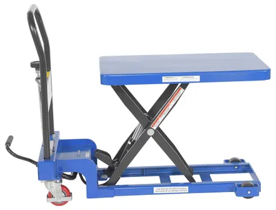 Vestil CART-200-LP-AS low profile scissor cart w auto-shift shown from an alternate angle