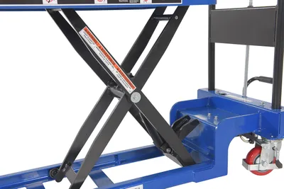 Vestil CART-200-LP-AS low profile scissor cart w auto-shift shown from an alternate angle