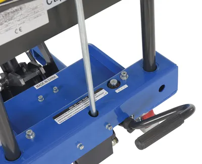 Vestil CART-200-LP-AS low profile scissor cart w auto-shift shown from an alternate angle
