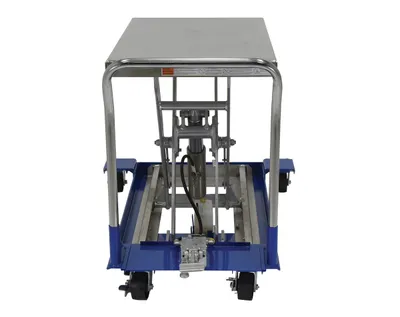 Vestil CART-23-10-M-PSS dc powered and manual scissor cart shown from an alternate angle