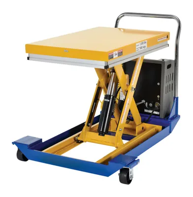 Vestil CART-23-15-DC dc powered and manual scissor cart shown from an alternate angle