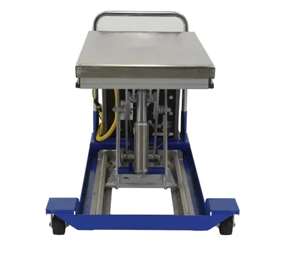 Vestil CART-23-15-DC-PSS dc powered and manual scissor cart shown from an alternate angle