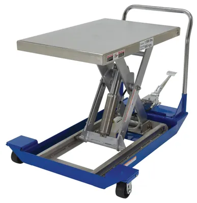 Vestil CART-23-15-M-PSS dc powered and manual scissor cart shown from an alternate angle