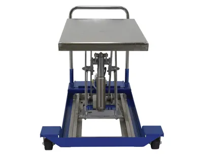 Vestil CART-23-15-M-PSS dc powered and manual scissor cart shown from an alternate angle