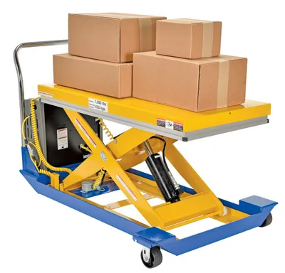Vestil CART-24-10-DC dc powered and manual scissor cart shown from an alternate angle