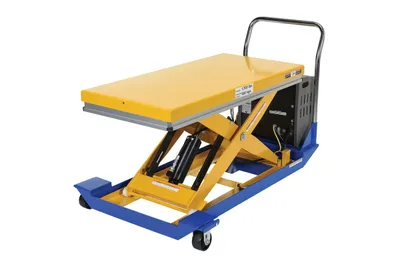 Vestil CART-24-15-DC dc powered and manual scissor cart shown from an alternate angle
