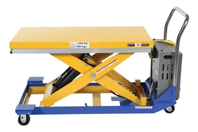 Vestil CART-24-15-DC dc powered and manual scissor cart shown from an alternate angle