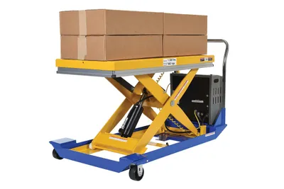 Vestil CART-24-15-DC dc powered and manual scissor cart shown from an alternate angle