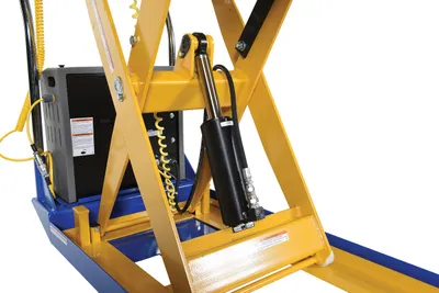 Vestil CART-24-15-DC dc powered and manual scissor cart shown from an alternate angle