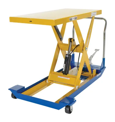 Vestil CART-24-15-M dc powered and manual scissor cart shown from an alternate angle