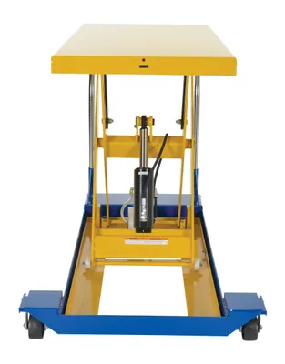 Vestil CART-24-15-M dc powered and manual scissor cart shown from an alternate angle