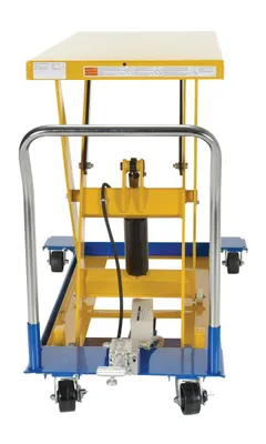 Vestil CART-24-15-M dc powered and manual scissor cart shown from an alternate angle