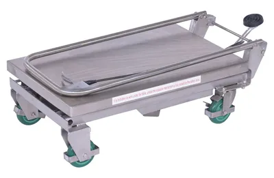 Vestil CART-300-SS3 stainless steel scissor cart shown from an alternate angle