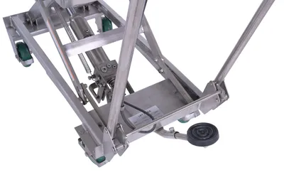 Vestil CART-300-SS3 stainless steel scissor cart shown from an alternate angle