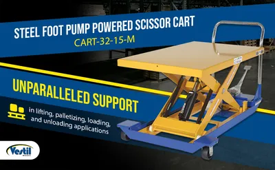 Vestil CART-32-15-M dc powered and manual scissor cart feature highlights