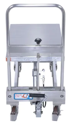 Vestil CART-330-SS stainless steel scissor cart shown from an alternate angle