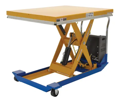 Vestil CART-40-15-DC dc powered and manual scissor cart shown from an alternate angle