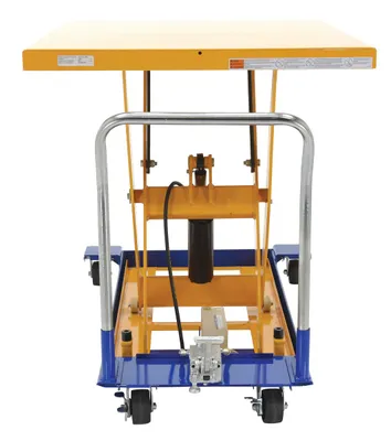 Vestil CART-40-15-M dc powered and manual scissor cart shown from an alternate angle